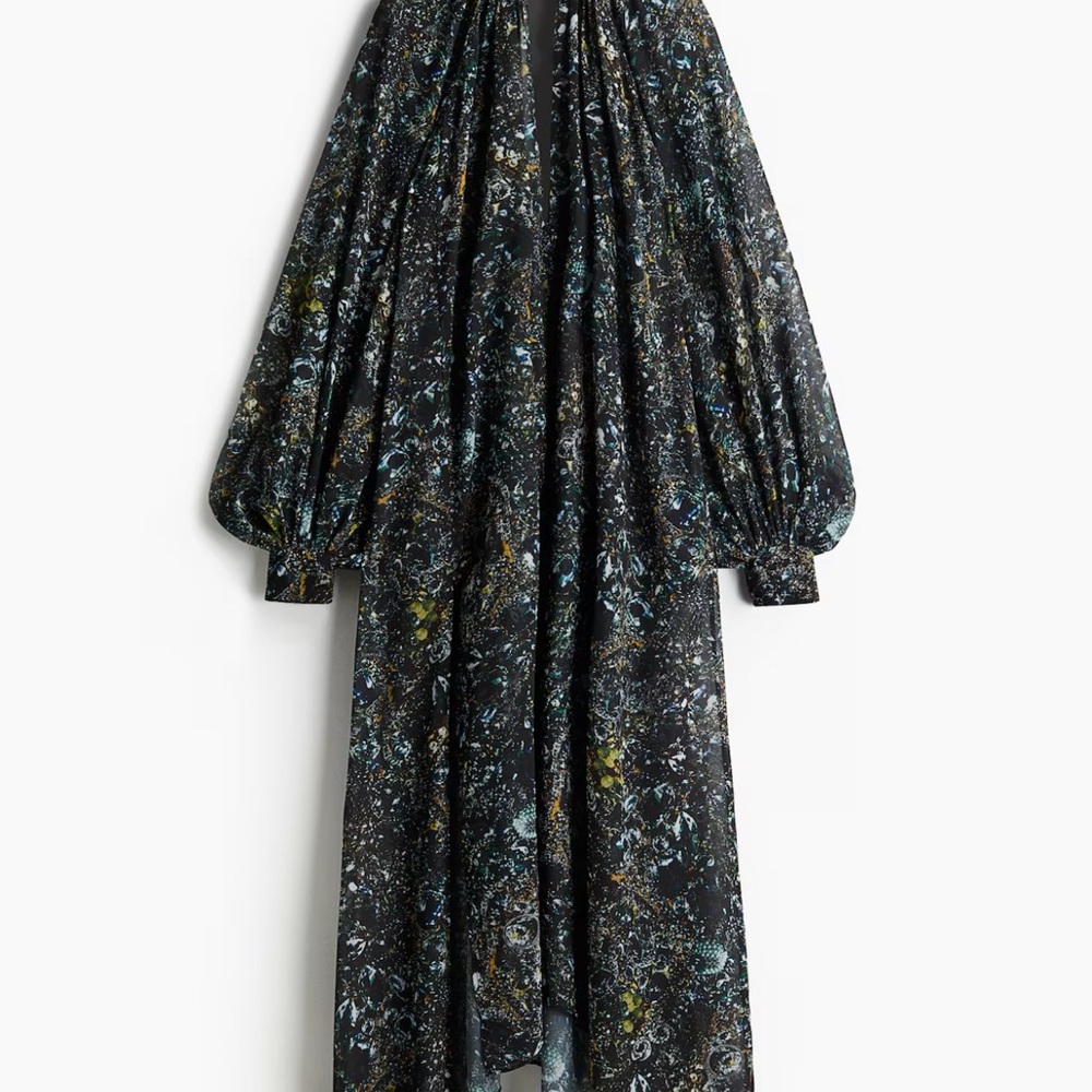 H&M Black Dress with Blue and Green Print